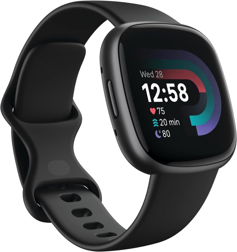 Fitbit Versa 4 Fitness Smartwatch with Daily Readiness, GPS, 24/7 Heart Rate, 40+ Exercise Modes, Sleep Tracking and more, Black/Graphite, One Size (S  L Bands Included)